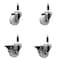 Service Caster 3'' Nylon Wheel Swivel 7/8'' Expanding Stem Caster Set 2 Brakes, 4PK SCC-EX20S314-NYS-2-PLB-2-78 - alternate 1